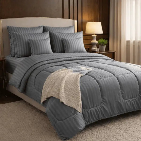 Luxury Stripes Comforter Set - 8pcs