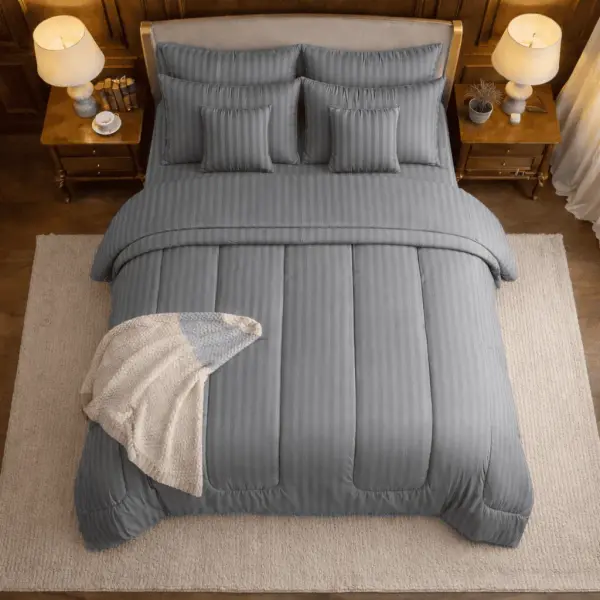 Luxury Stripes Comforter Set - 8pcs
